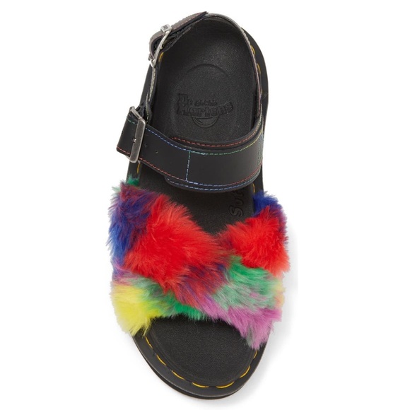 Dr Marten 2 colorful Furry Sandal size 7 - Picture 5 of 9
